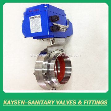 Hygienic Electric Butterfly Valves Welded 3A/ISO/SMS/DS